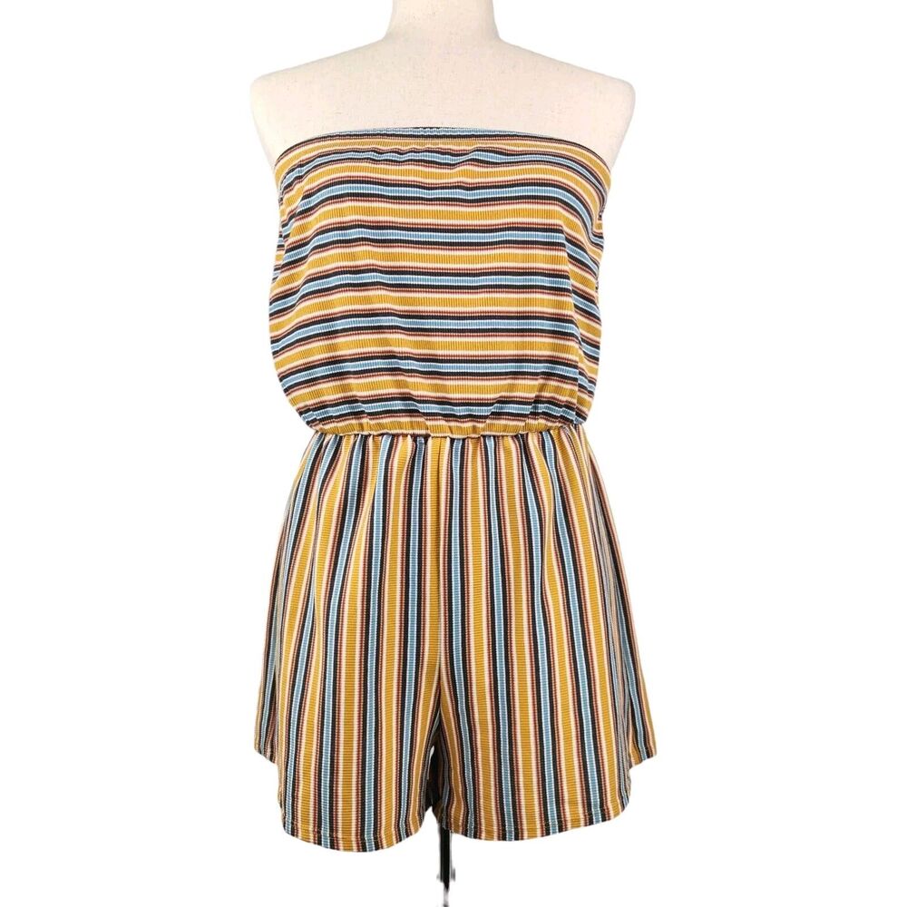 Wild Fable Tube Top Romper Small Striped‎ Strapless Summer Beach Retro 70's